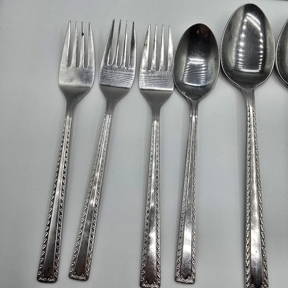 Vtg Lot of 11‎ WATERTOWN Mid-Century Stainless Steel Flatware Japan Spoon Fork +